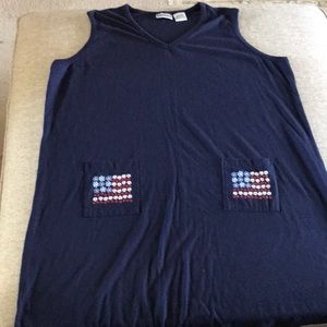 Fashion Bug Navy Blue V-Neck Jumper With Patriotic Pockets